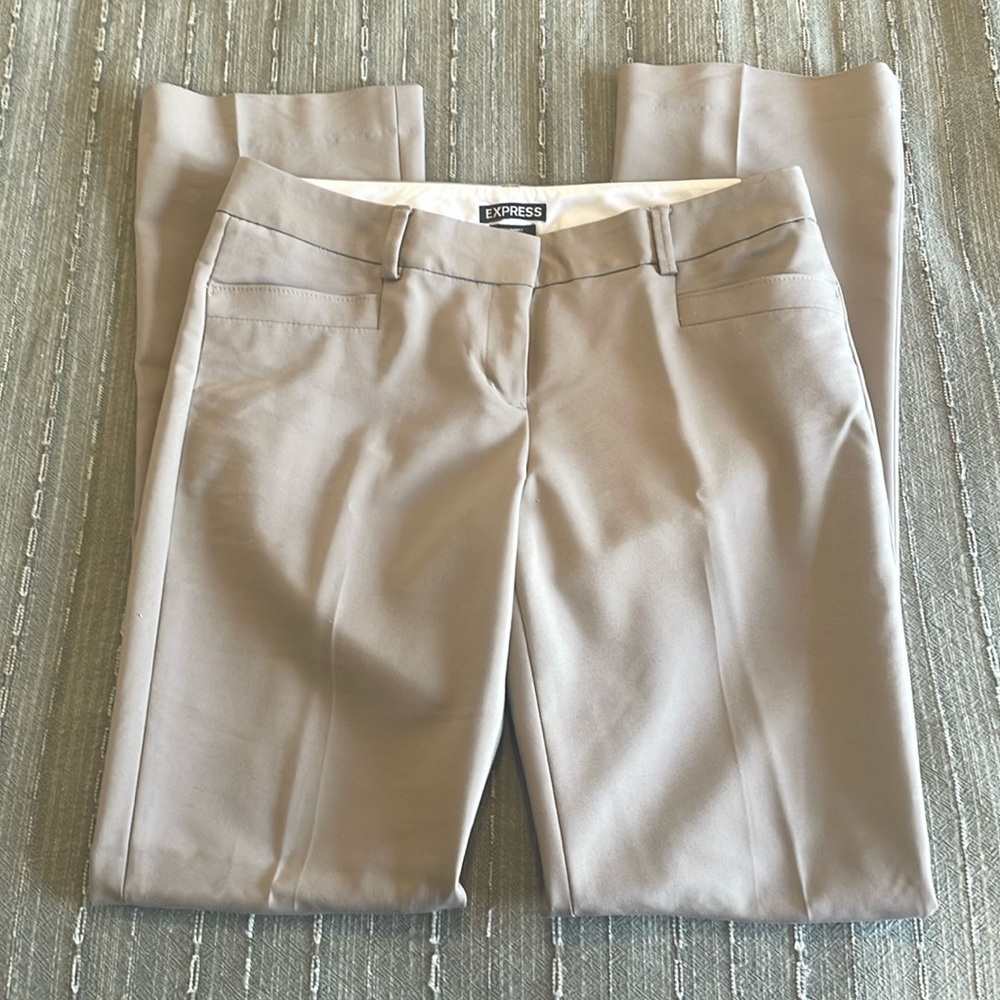 Express Columnist Bootcut Khaki Dress Pants